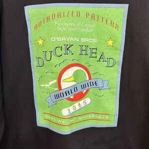 Vintage 90s Black Duck Head Graphic Crewneck Sweatshirt Made‎ In USA Sz XL